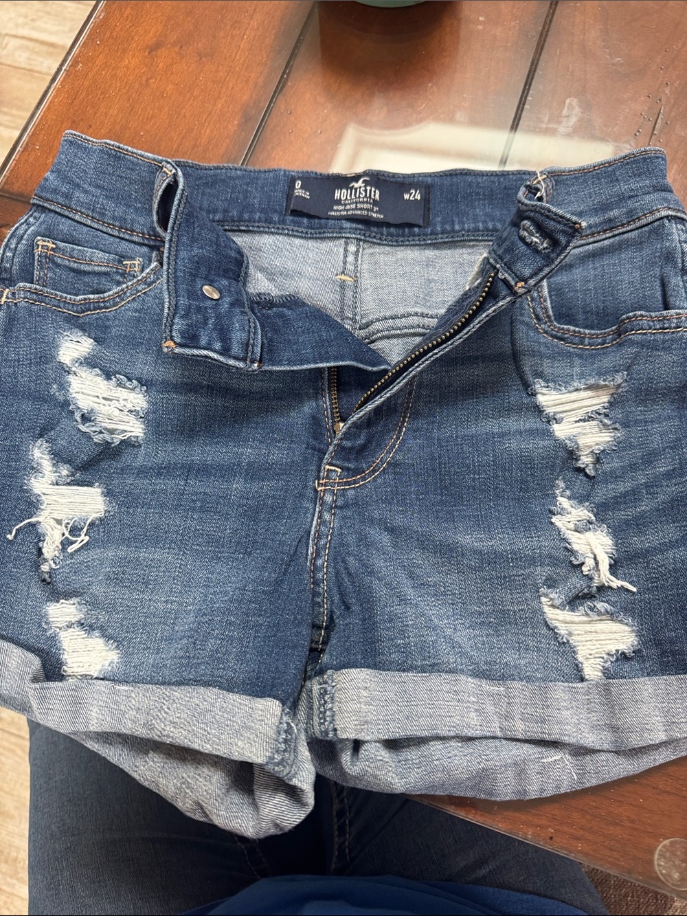 Hollister Distressed High RiseDenim Shorts 24